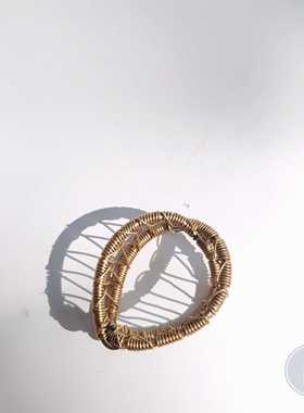 三晒定制原创设计纯黄铜手工绕线