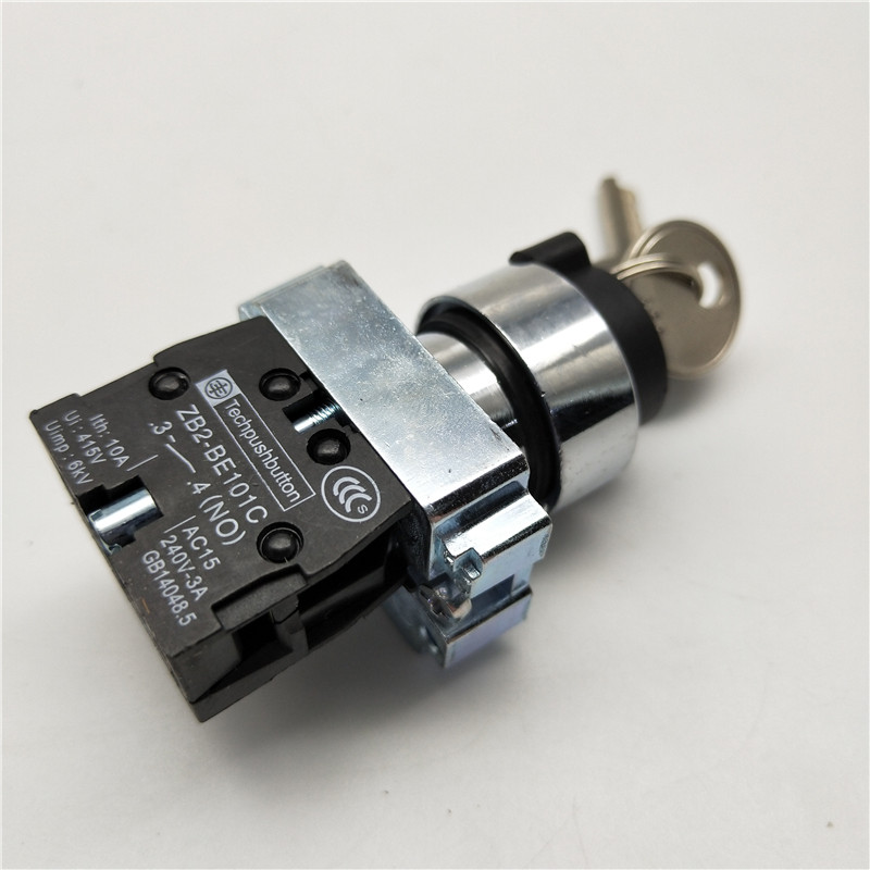 22MM孔径XB2-BG21 BG33钥匙两三档选择旋转换按钮开关ZB2-BE101C - 图2