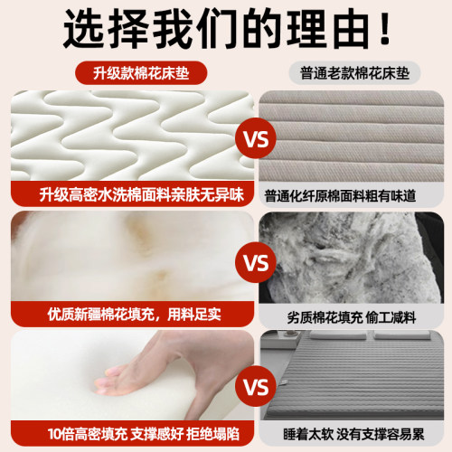 新疆棉花垫被床垫软垫家用褥子学生宿舍单人床铺棉絮垫子底床护垫 - 图1