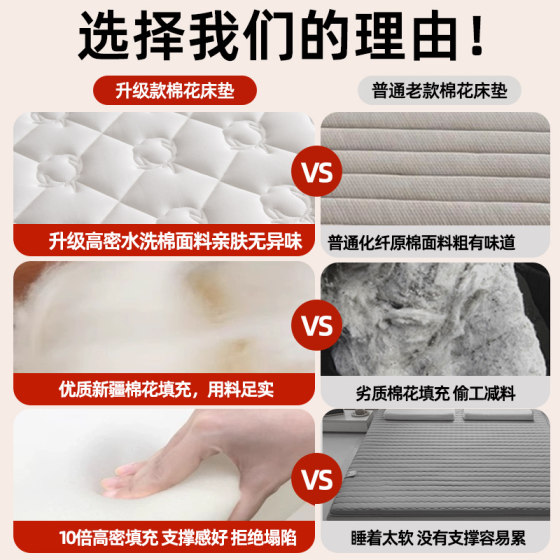 Authentic Xinjiang cotton mattress antibacterial and non-collapse