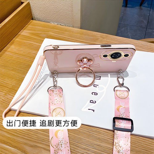 适用华为nova10手机壳新款花朵指环支架nova9镜头全包nova8防摔nova14硅胶nova13斜挎可背nova12带挂绳nova11 - 图1