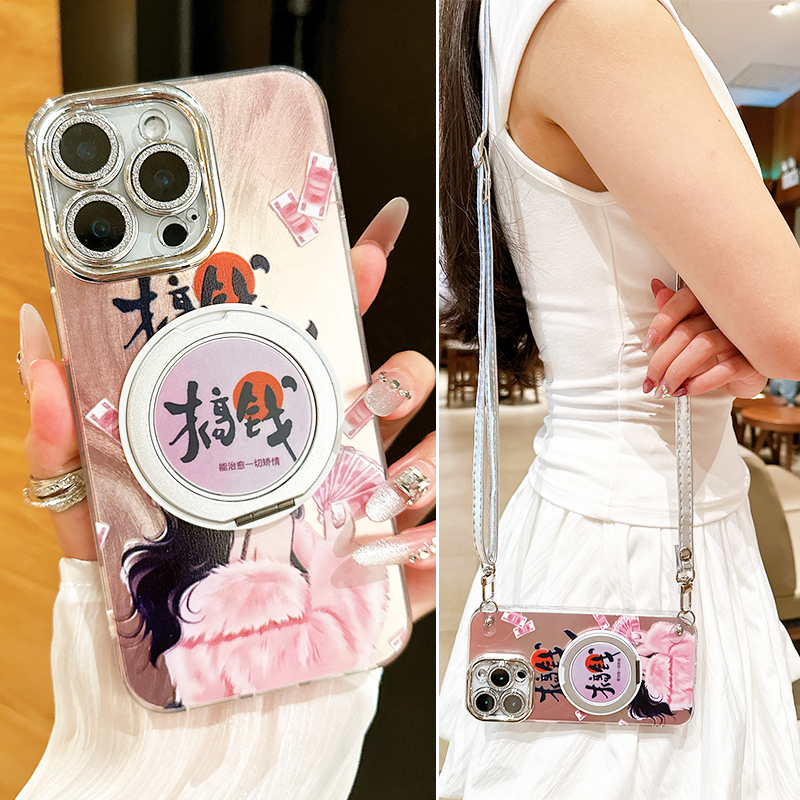 搞钱适用红米k80pro手机壳新款自带镜头膜k70至尊版站立式支架k60ultra旋转指环扣K50高级感女神款全包边防摔-图1