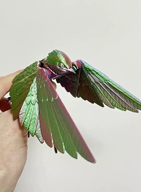 3D打印多关节可动燕子摆件装饰手办摆设布景玩具儿童礼物七彩小鸟