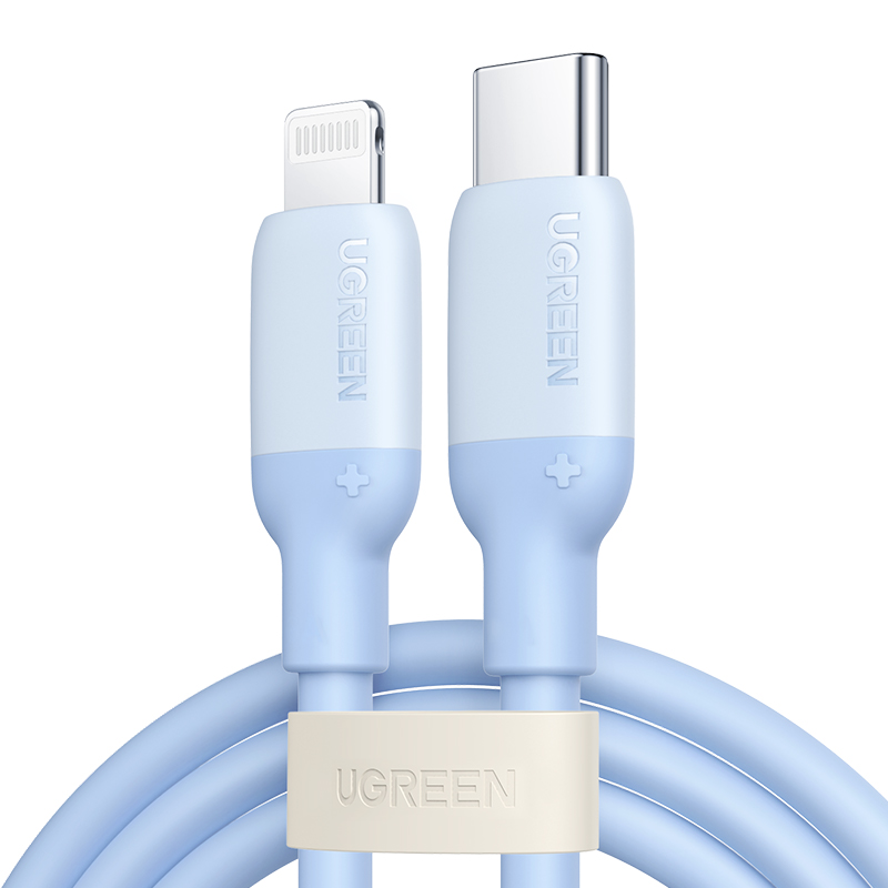 绿联pd快充线mfi认证20w适用于iphone12pro max苹果11Xr手机闪充电线器液态硅胶typec转lightning数据线 - 图0