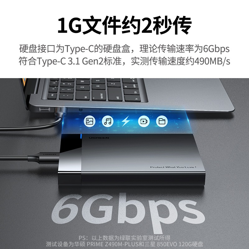 绿联移动硬盘盒子2.5英寸外接typec机械固态sata笔记本usb通用ssd - 图0