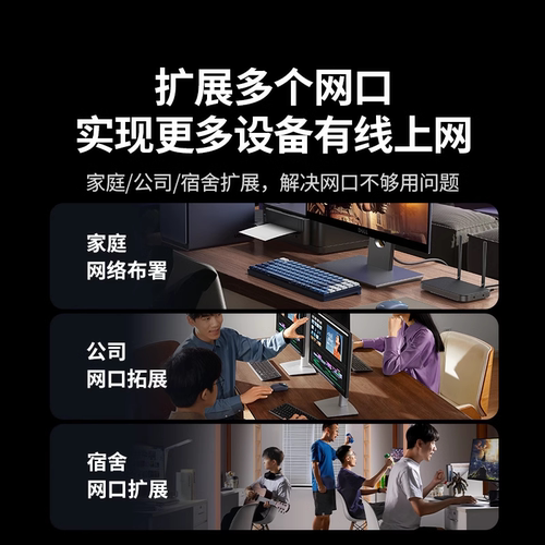 绿联千兆交换机5/8口光猫路由器网线口扩展转换多接口以太局域同时上网宿舍家用宽带监控专用网络分流分线器 - 图3