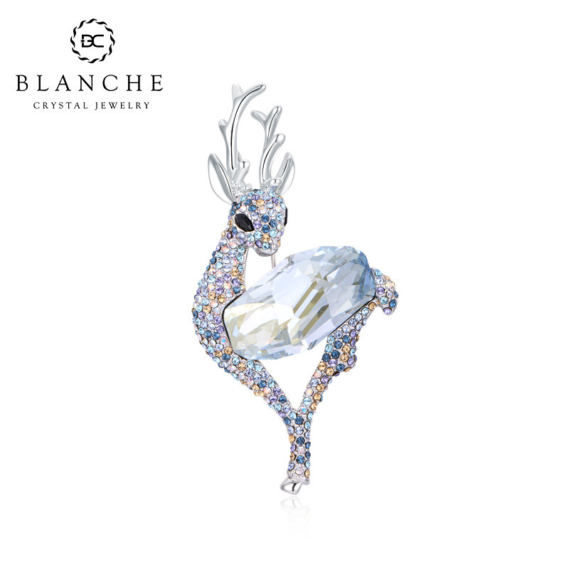 BC麋鹿高档水晶胸针奢华胸花大衣配饰精致秋冬别针气质女新年礼物,淘宝优惠券,粉丝福利购,淘宝优惠卷