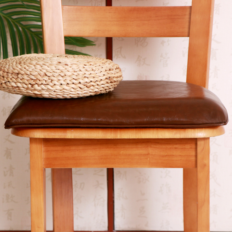 中式皮革坐垫半圆形餐椅垫可拆洗防滑加厚四季通用海绵椅子垫简约