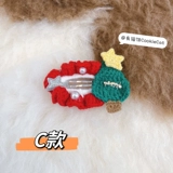 Плетеный трикотажный крючок для вязания ручной работы, рождественская заколка для волос, креативный аксессуар для волос, шпильки для волос, подарок на день рождения