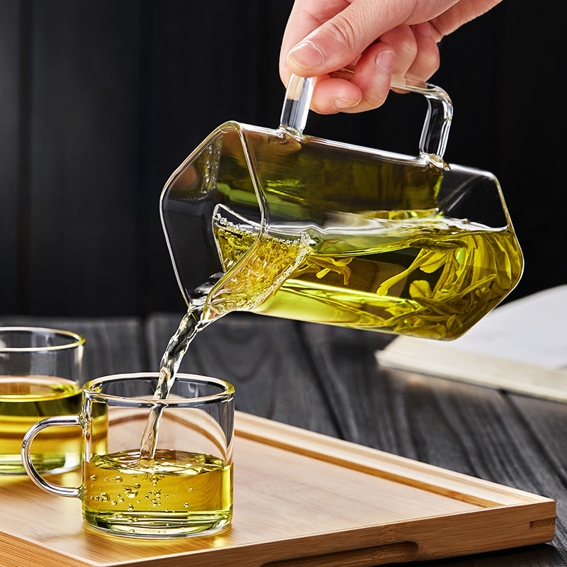 绿茶泡茶器加厚玻璃公道杯茶漏一体分茶器月牙过滤茶杯泡茶壶茶具
