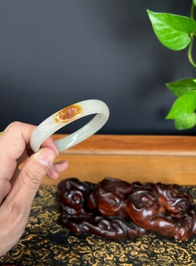 和田玉籽料手镯聚红皮籽料手镯