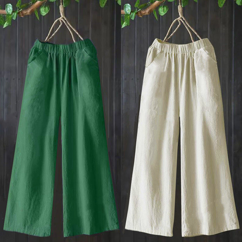 亚棉阔腿裤爆款夏季女装新款九分垂感直筒休闲裤女棉麻宽松裤子女,淘宝优惠券,粉丝福利购,淘宝优惠卷