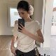 ເສື້ອຍືດບ່າສາຍແຂນສັ້ນ, ຄົນອັບເດດ: ແລະອະເນກປະສົງ, Slimming, ແອວ, cinching summer ເສື້ອທີເຊີດບ່າ slanted ໃຫມ່ສໍາລັບແມ່ຍິງ