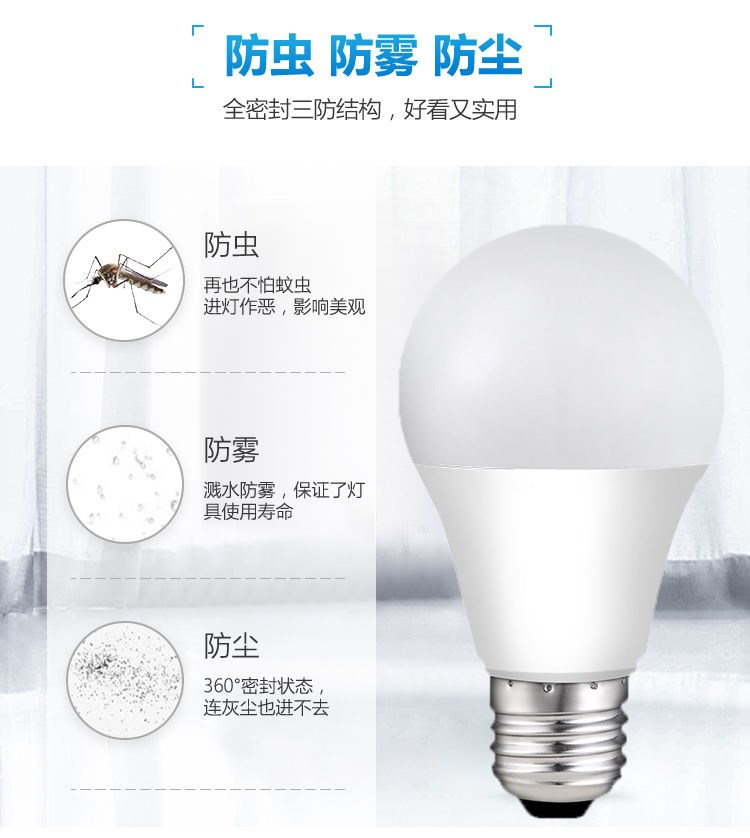 LED灯泡家用节能灯超亮E27螺口球泡灯护眼省电暖白光室内照明光源 - 图1