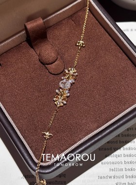 vintager精致爆闪雪花鸢尾花手链女叠戴高级感轻奢手饰