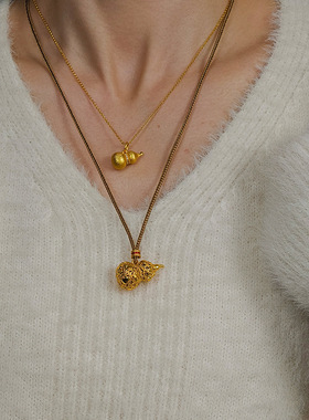 藤蔓花丝葫芦金店同款项链女款秋冬配饰毛衣链长款轻奢高级感