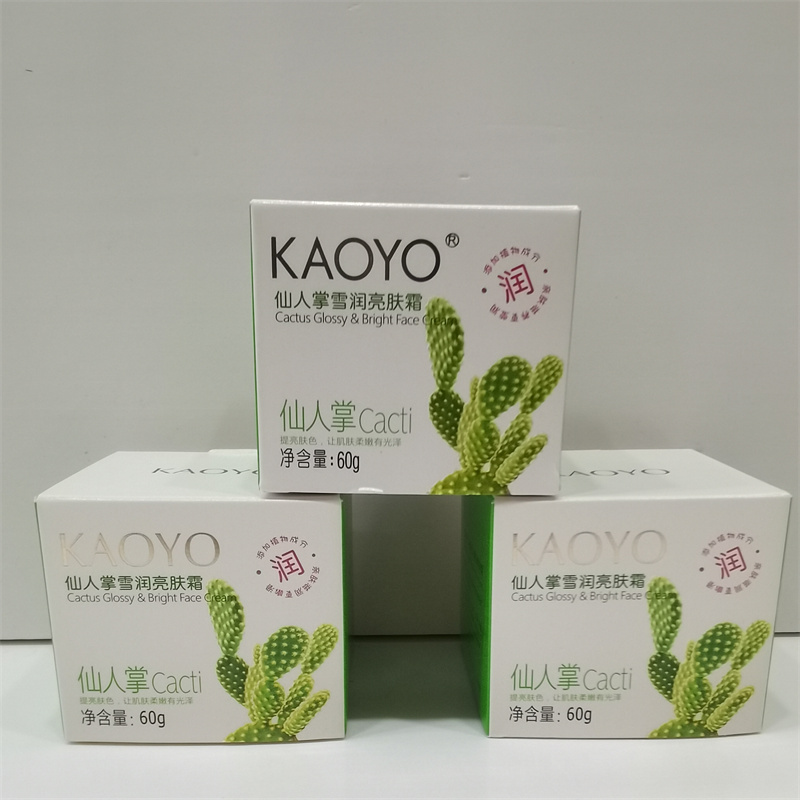 KAOYO花样仙人掌雪润亮肤霜60g补水保湿霜提亮肤色护肤品素颜霜-图0