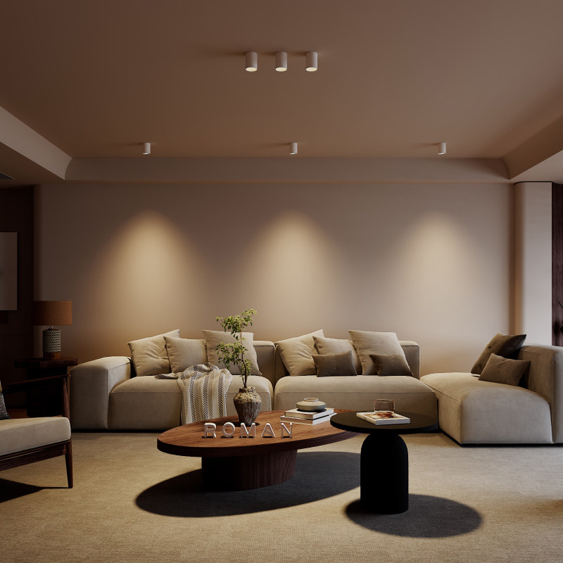 可可蛋奶春雨罗莱防眩无主灯奶油中古风乳胶漆墙体同色明装筒射灯,淘宝优惠券,粉丝福利购,淘宝优惠卷