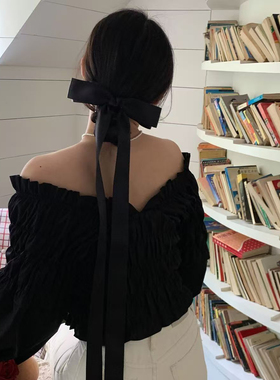 jennie同款超长蝴蝶结飘带发夹