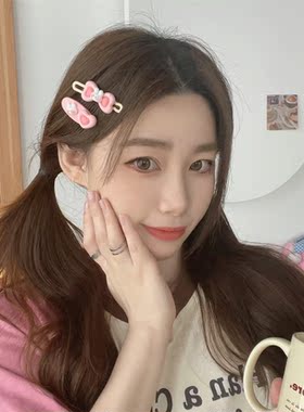 边夹树脂可爱卡通小兔子粉色爱心