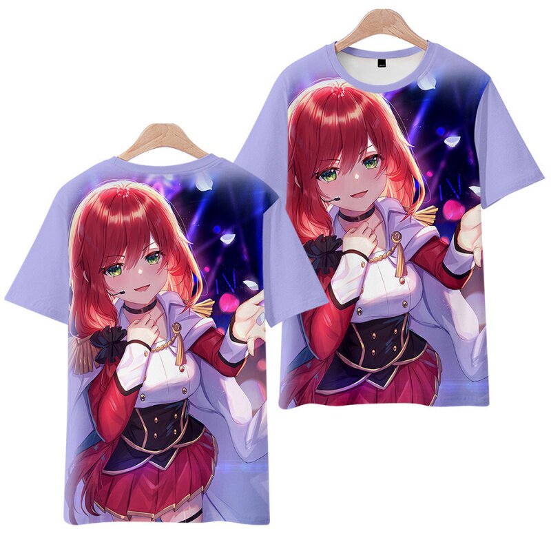 虚拟主播绯赤艾利欧团长短袖t恤动漫周边vtuber体恤二次元衣服宅