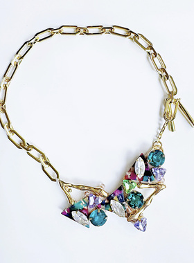 小夜曲工坊 Coral霞度 海岸线 捷克钻 真皮 造型项链