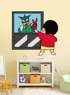 蜡笔小新房间装饰卡通动画图案贴纸儿童房防水墙贴画车贴玻璃贴画