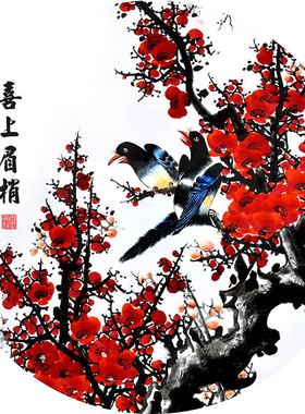圆形玄关贴画欧零梅花图