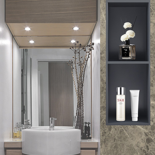 不锈钢壁龛网红浴室卫生间嵌入式置物架客厅金属电视厕所成品定制 - 图1