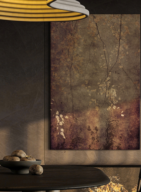墨沫茶室客厅侘寂风原创装饰画