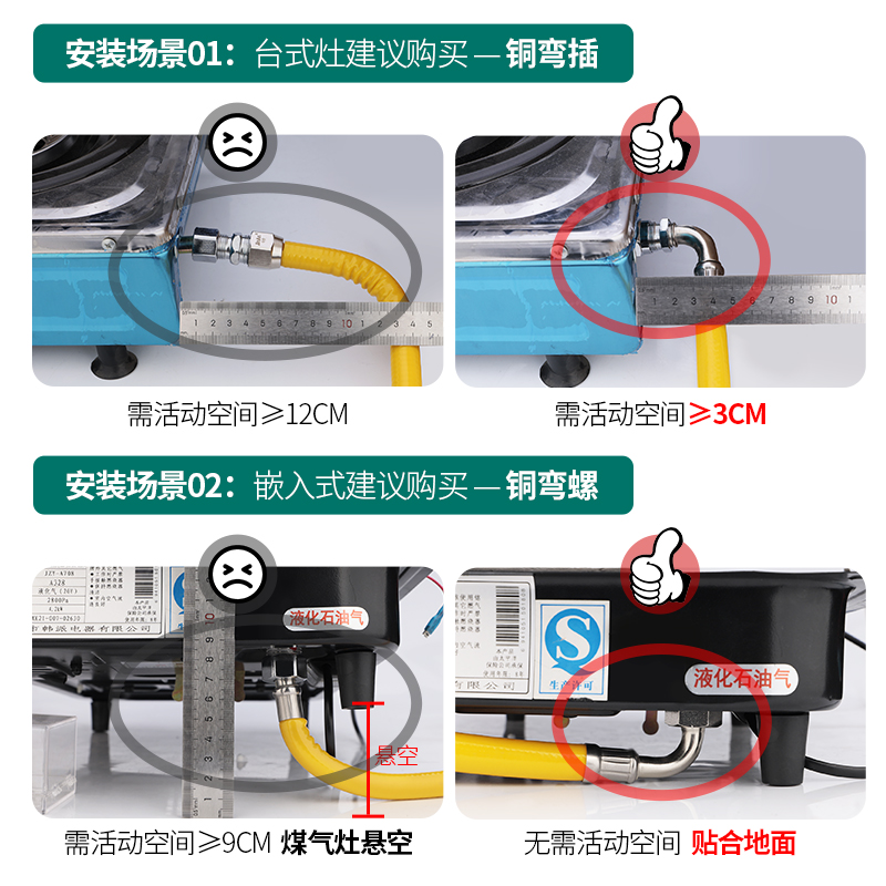 天然气管家用防爆中高压燃气灶具管接头配件液化气管煤气管软管子-图1