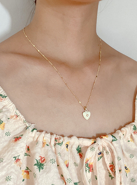 卿沐合金铜镀圆片链女爱心