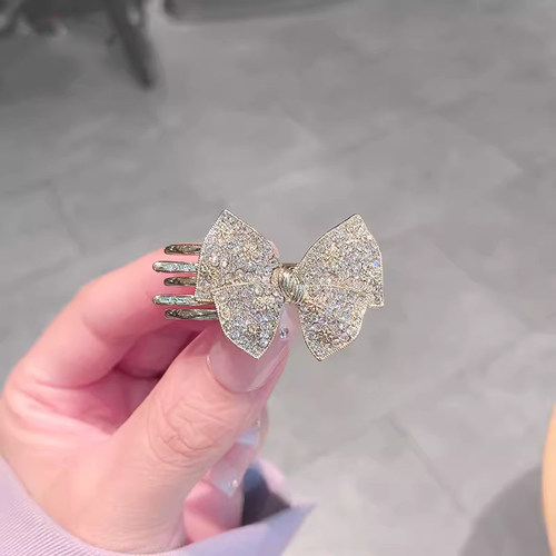 蝴蝶结发夹刘海夹前额小巧精致鸭嘴夹小号边夹水钻侧边发卡子顶夹 - 图2