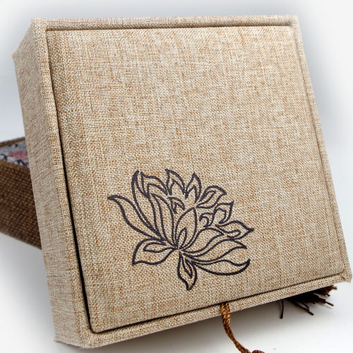 高档麻布流苏首饰盒珠宝木手镯盒项链盒手串手链礼品包装首饰盒 - 图1