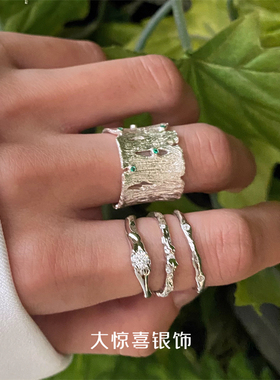 宽版纯银小众设计戒指