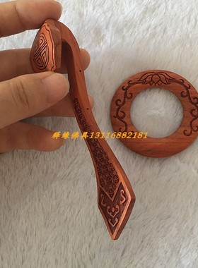 如意袈裟扣新款如意钩鸡翅木非洲红木酸枝木草花梨木僧衣曼衣扣