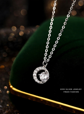 s999足银项链女生吊坠饰品秋冬