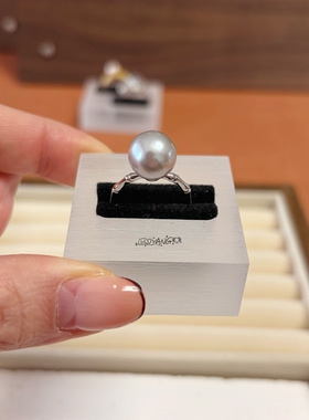 「节节高升」复古竹节银色天然珍珠戒指长辈妈妈礼物成熟气质轻奢