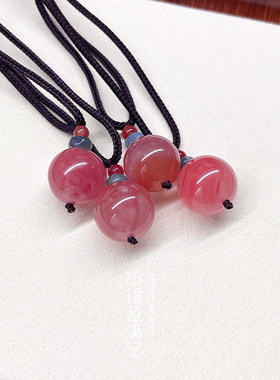 澜山能量南红项链喜火招桃花