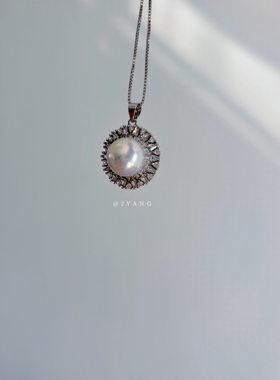 「冰雪奇缘」天然极光淡水珍珠雪花女王项链漂亮贵气百搭秋冬礼物