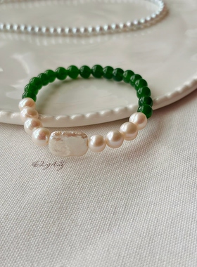 2YANG原创设计翠微新中式天然螺纹珍珠手链女百搭简约单品