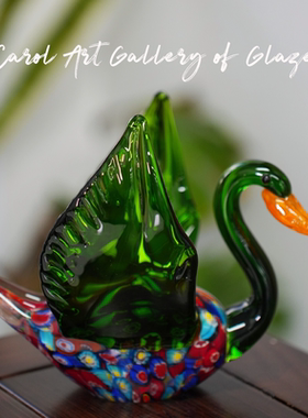 古法琉璃复古艺术鸭摆件