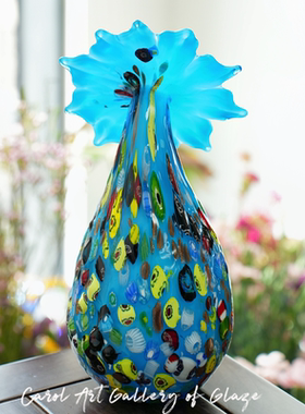 琉璃花瓶摆件客厅插花装饰品