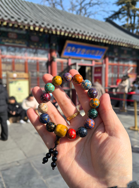流通处同款古法大漆手串男女款单圈佛珠念珠文玩手链情侣礼物