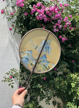 花鸟牡丹玉兰缂丝纯手工团扇