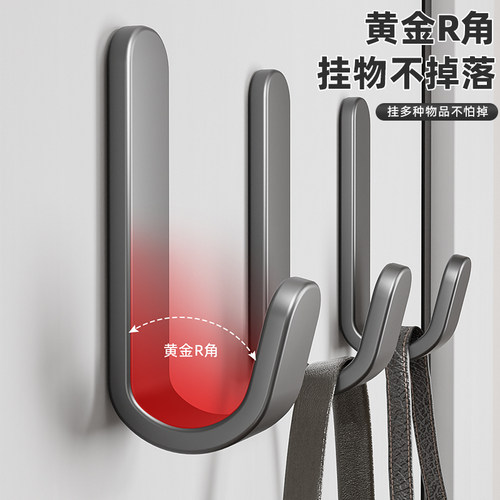 包包挂钩免打孔无痕强力承重宿舍好物粘胶门后粘钩挂书包衣服钥匙 - 图0