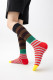 Striped Contrast Color Retro Calf Socks Knee High Pile Socks