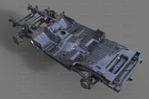 写实汽车底盘结构刹车片悬挂变速箱maya obj格式非实物非低模 - 图1