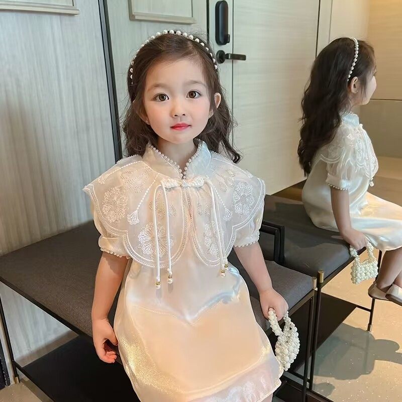 女童连衣裙夏季2025新款中国风短袖汉服旗袍洋气儿童公主古风裙子,淘宝优惠券,粉丝福利购,淘宝优惠卷