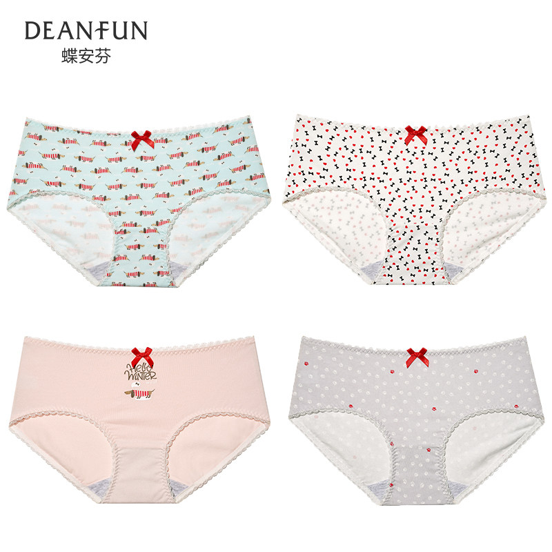 deanfun /蝶安芬女士低腰头平角裤 蝶安芬内裤